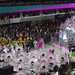 Dancers in White and Pink, Carnaval Champion's Parade Samba Performance, Sambadrome Marquês de Sapucaí (Sambódromo), Rio de Janeiro, Brazil