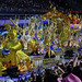Gold Float, Carnaval Champion's Parade Samba Performance, Sambadrome Marquês de Sapucaí (Sambódromo), Rio de Janeiro, Brazil